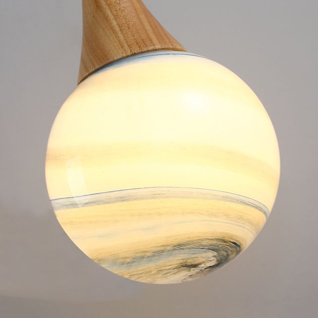 Modern Style Ball Sconce Light Fixtures Wood 1 Light Wall Mounted Lighting