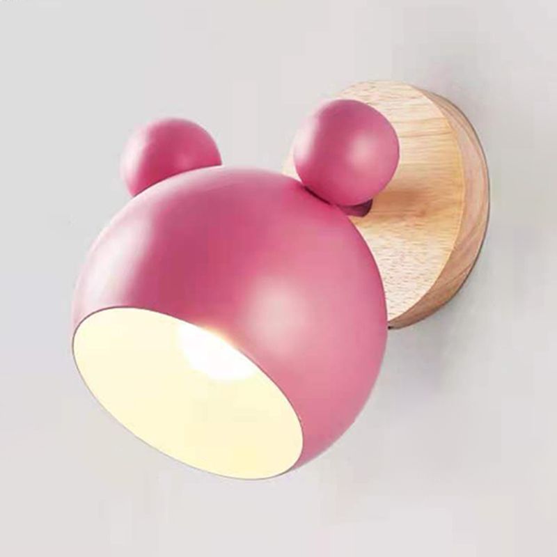 1 Light Wall Sconce Modern Macaron Style Metal Wall Lighting for Bedroom