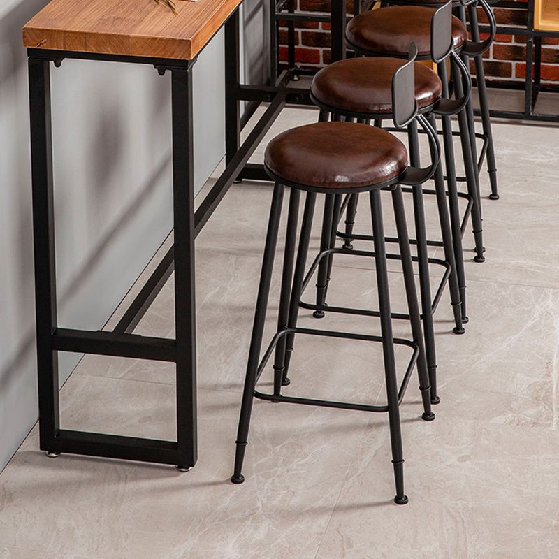 Glam Bar-height Table Solid Wood Bar Table with Black Base for Restaurant