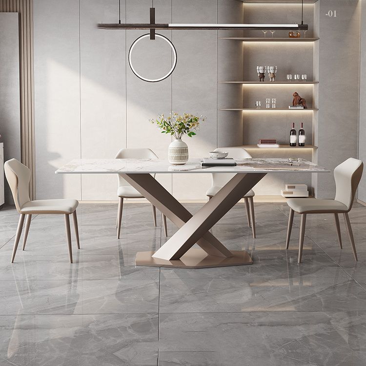 Glam Dinette Set for Dining Room 1/2/5/7 Pcs Glossy White Dining Table Set