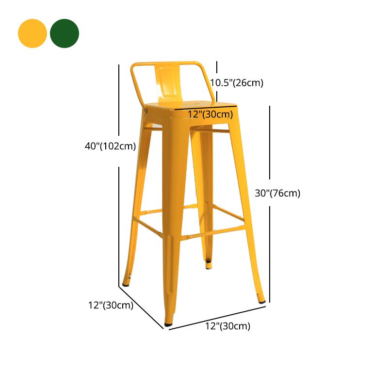 Industrial Square Bar and Counter Stool Metal Stool with 4 Legs