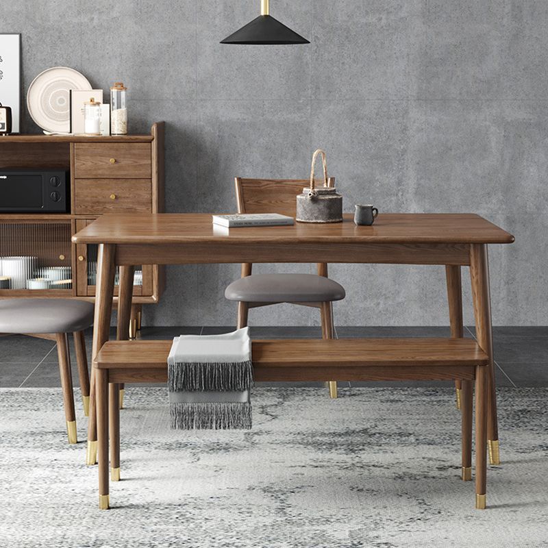 Traditional Luxury Rectangle Dining Room Table Ash Solid Wood Table with 4 Legs