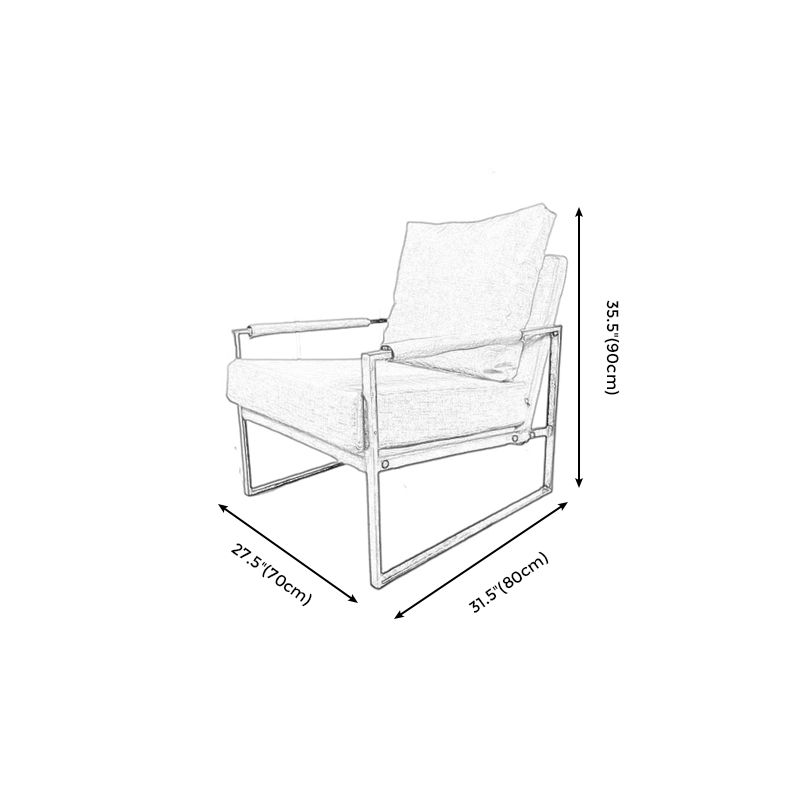 Arms Included Accent Armchair with Loose Back, 31.50" W √ó 27.56" L √ó 35.43" H