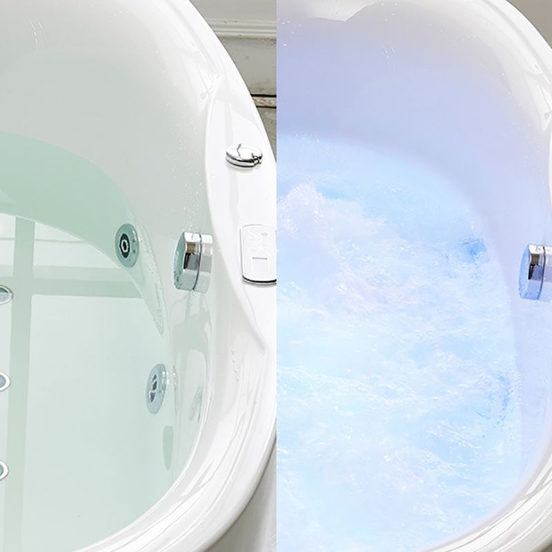 Modern Oval Acrylic Bathtub Hotel Freestanding Bath Tub in White
