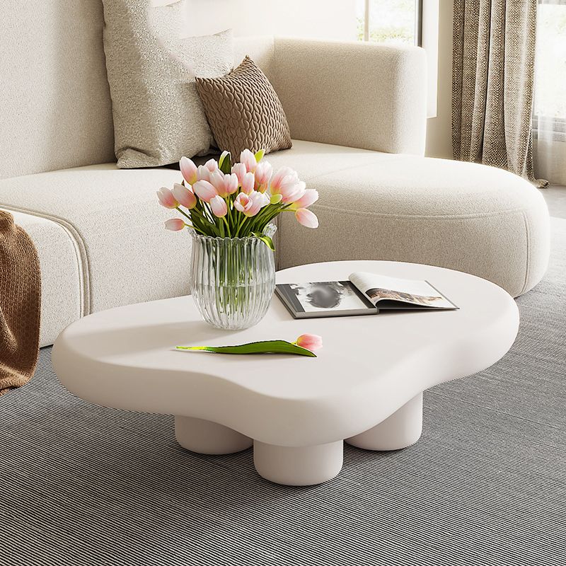 No Distressing 1 Coffee Table 2 Legs White Wood Single Coffee Table