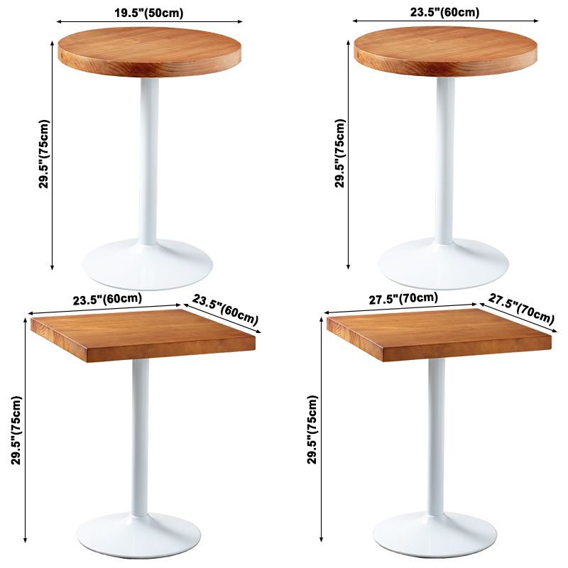 Solid Wood Industrial Dining Table Brown Top Table with White Frame for Dinning Room