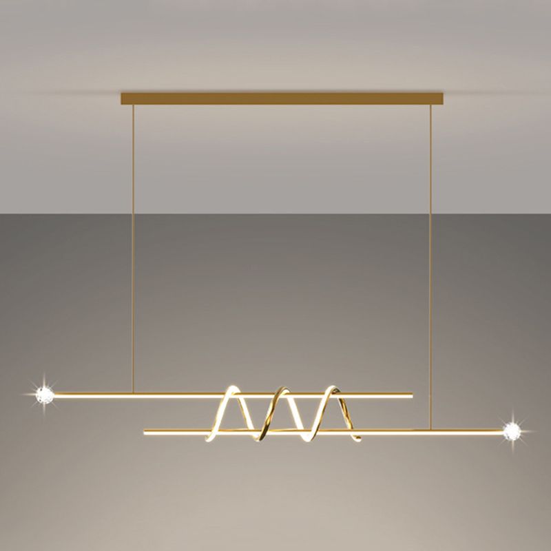 Modern Style Linear Shape Island Pendants Metal Pendant Lights for Dining Room