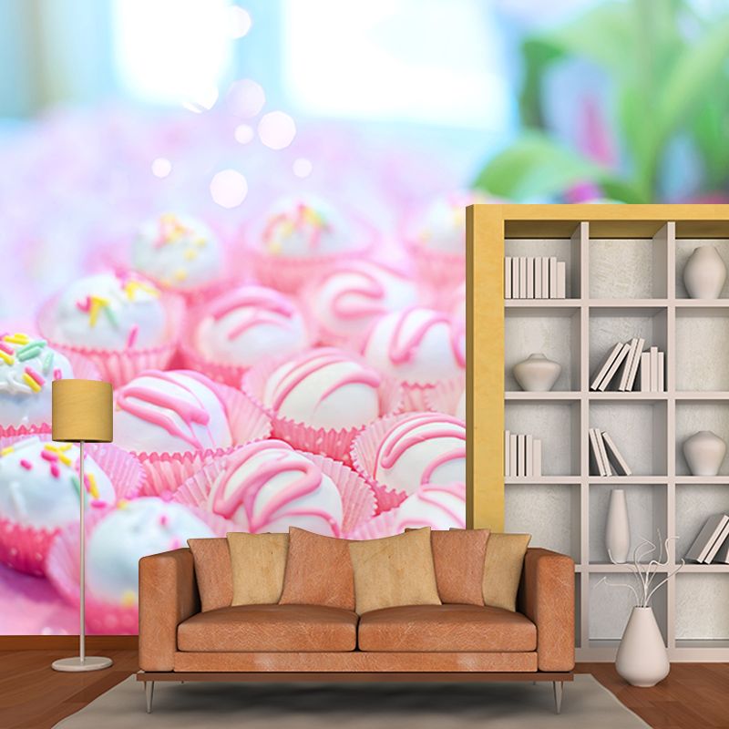 Sweet Cake Balls Dessert Mural Wallpaper for Dessert Shop, Personalized Size Available