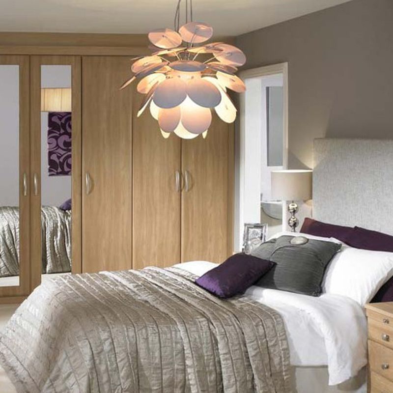 Metal Pinecone Hanging Ceiling Light Minimalist 19.5"/23.5" Wide 1 Light White Suspension Pendant