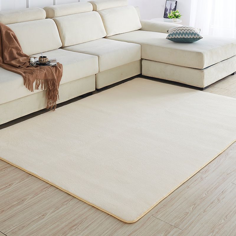 Multi-Color Sitting Room Rug Simplicity Plain Carpet Synthetics Pet Friendly Washable Anti-Slip Backing Rug