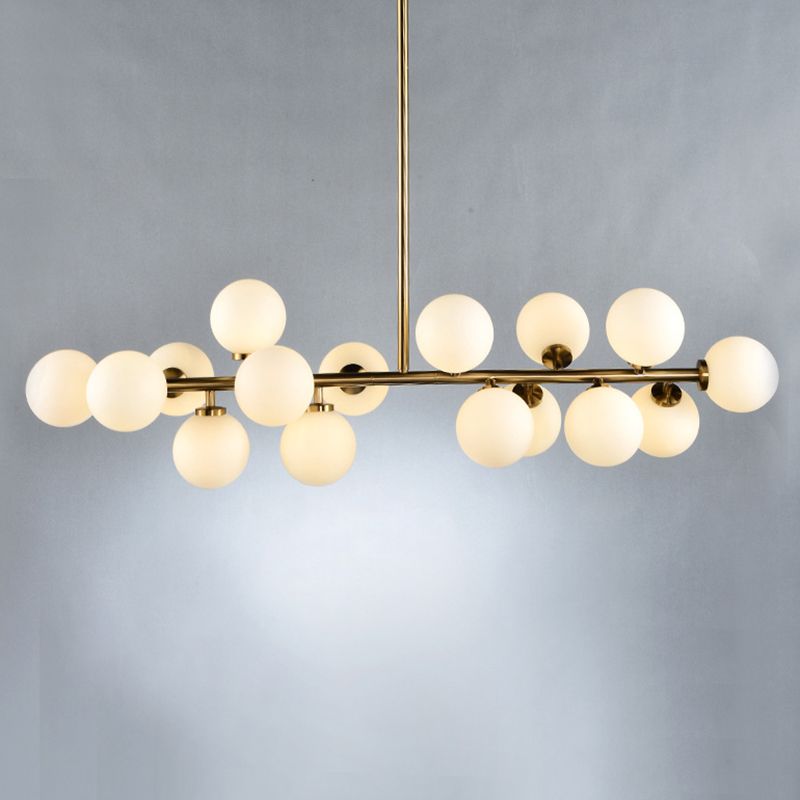 Bubble Island Pendant Light Minimalist Glass Dinning Room Hanging Ceiling Light in Gold