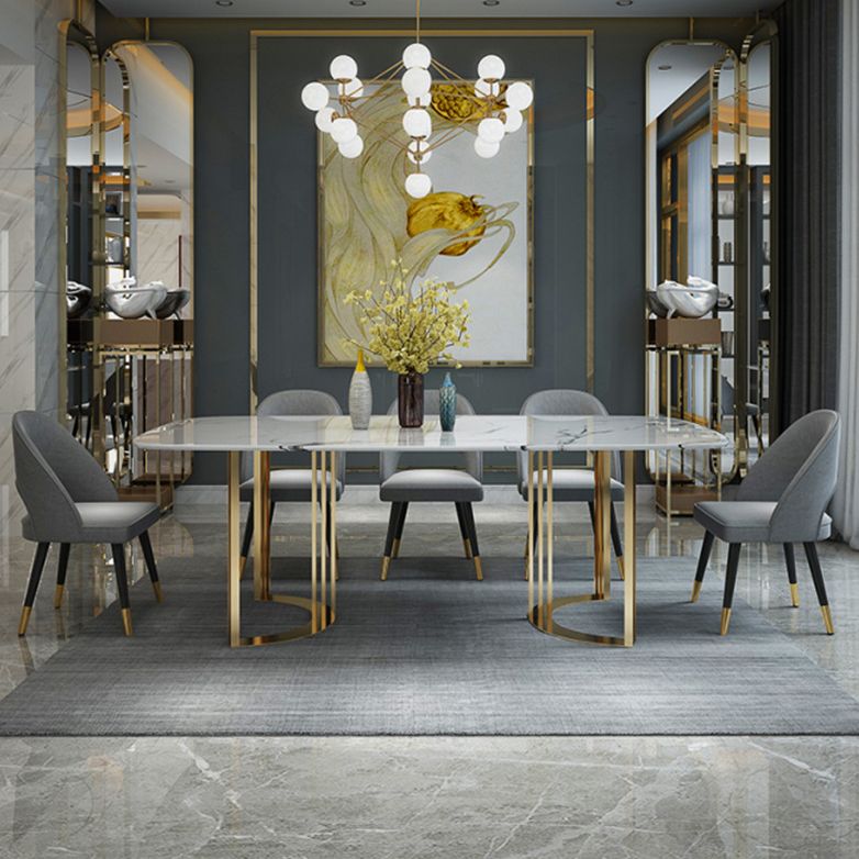Traditional Luxury Dining Table Stainless Steel Dining Room Collection for Indoor