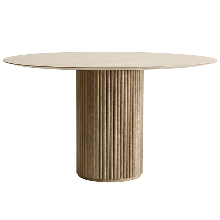 Round Pedestal Dining Site Table Contemporary Style Pine Solid Wood Dinette Table