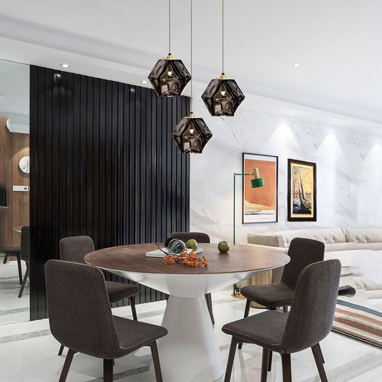 1 léger léger pendentif léger moderne lampe en verre soufflé à la main moderne pour table à manger