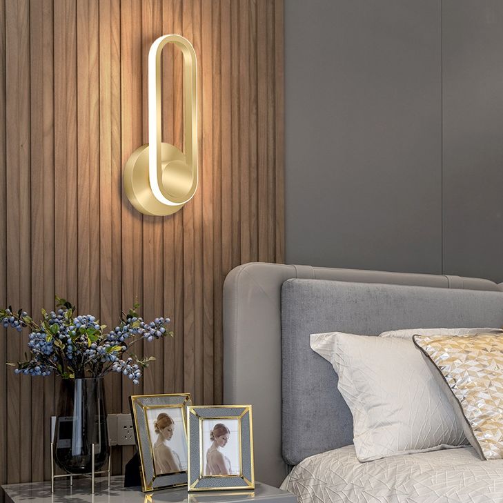 Nordic Modern Simple Rectangular Gold LED Personality Living Room Wall Lamp