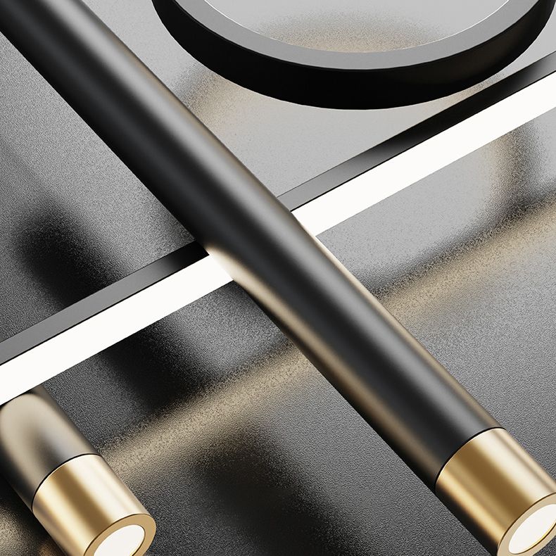 43.3" Length Minimalism LED Island Light Spotlight Design Nordic Style Aluminum Geometric Lines Hanging Light for Dining Room