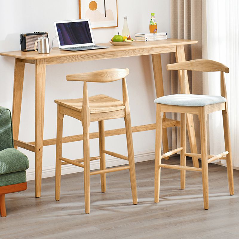 Natural Colour Bar Table Set 1/2/3 Pieces Industrial Rectangle Solid Wood Bar Set