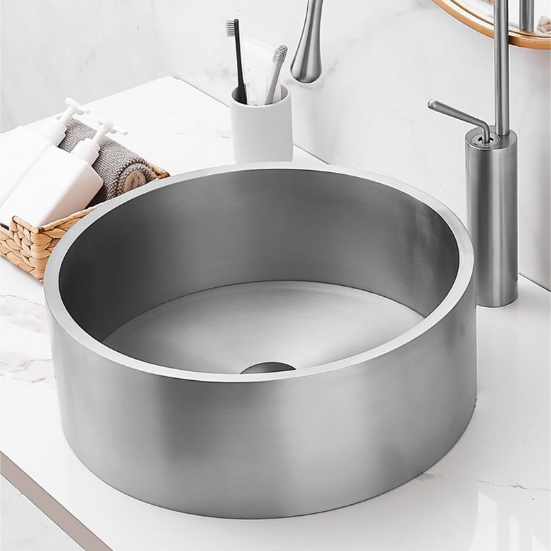 Modern Stainless Steel Wash Stand Round Trough Sink for Bathroom