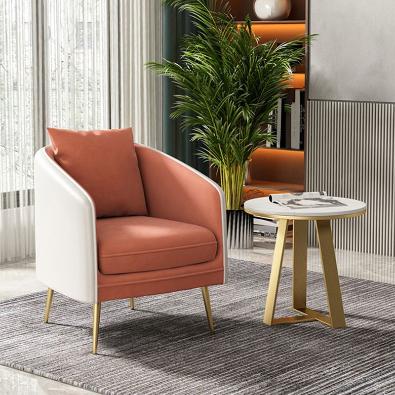 Contemporary Sloped Arm Standard Sofa Tight Back Leather/Velvet Sofa