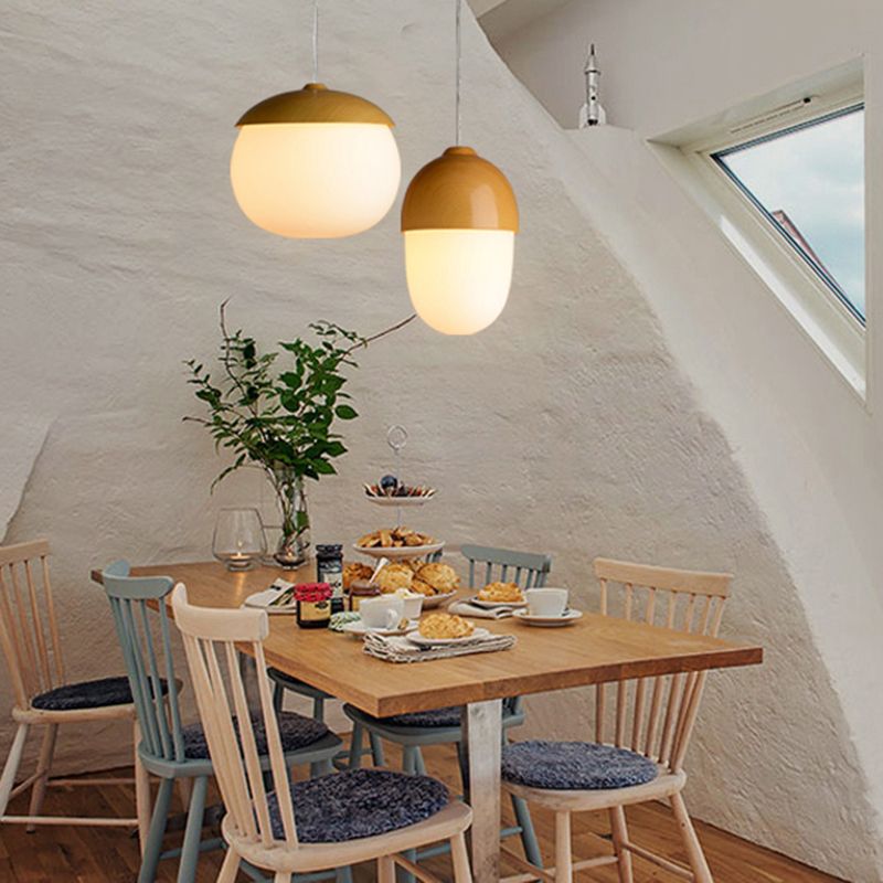 Illuminazione a sospensione a sfera di vetro contemporanea 1 lampada sospesa per la sala da pranzo