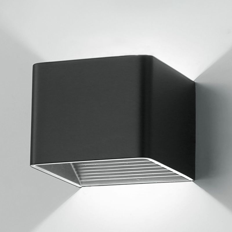 Apliques de pared cuadrados de metal estilo contemporáneo 2 luces lavadora de pared