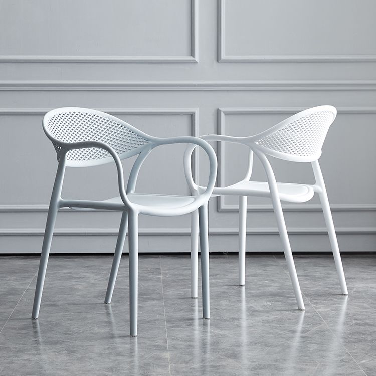 Chaise de fauteuil en plastique contemporain Open Danding Dining Dining Side Claid for Kitchen
