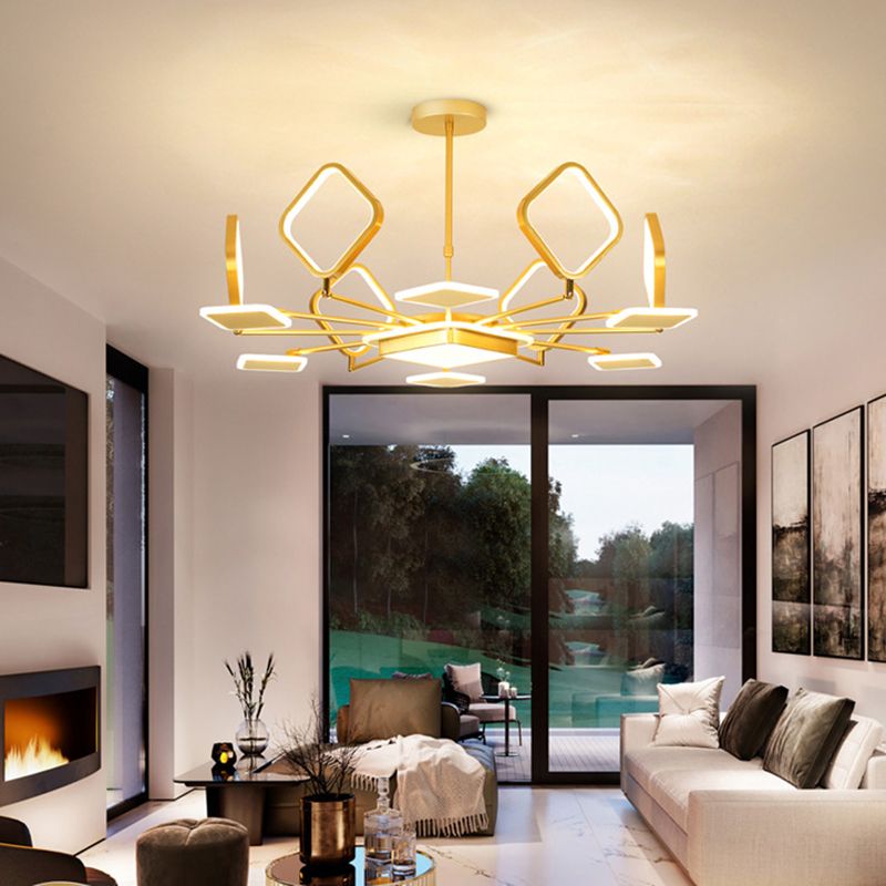 Sputnik Living Room Pendant Chandelier Metal LED Modern Hanging Chandelier