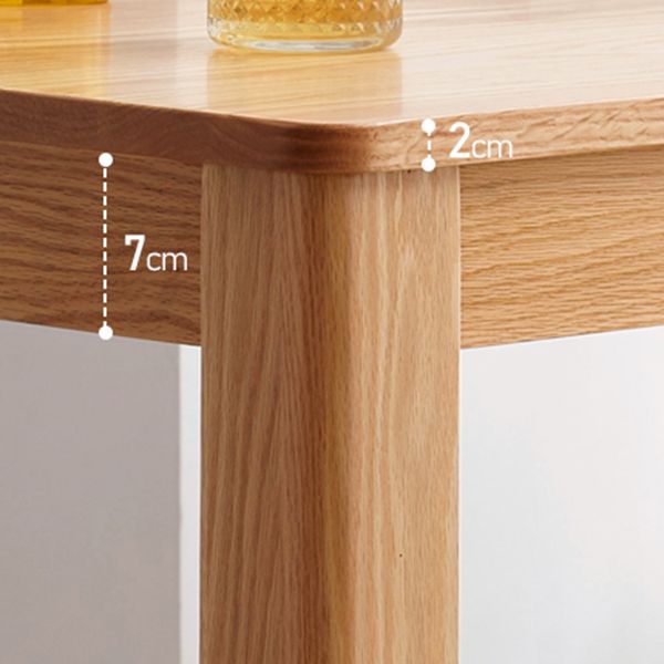Table à manger en bois massif en chêne rectangle avec 4 jambes pour restaurant