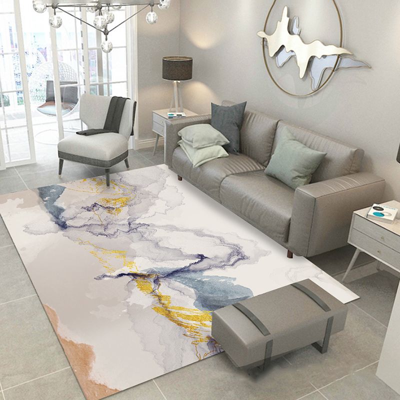 Modern bloempatroon Tapijt Polyester Gebied Tapijt niet-slip ruggebied Tapijt voor woonkamer