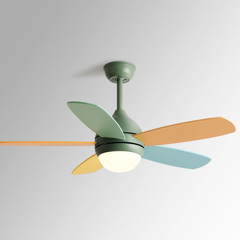 1-Light Ceiling Fan Lamp Modern Style Metal Ceiling Fan Lighting for Bedroom