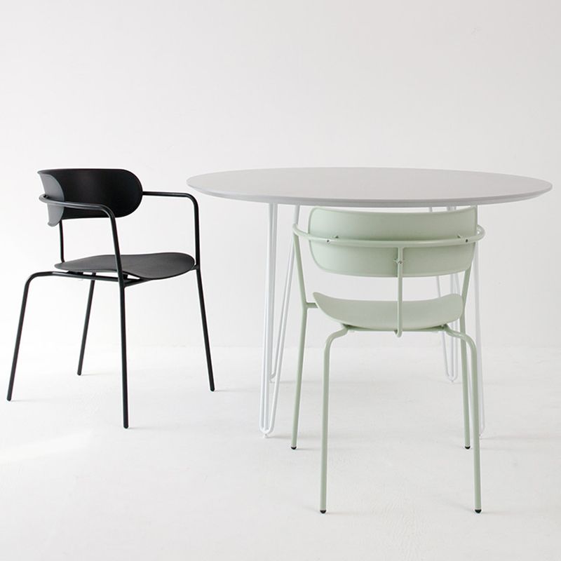 Chaises de salle à manger de cuisine de style industriel Fauteuils empilables avec pieds en métal (Ensemble de 4)