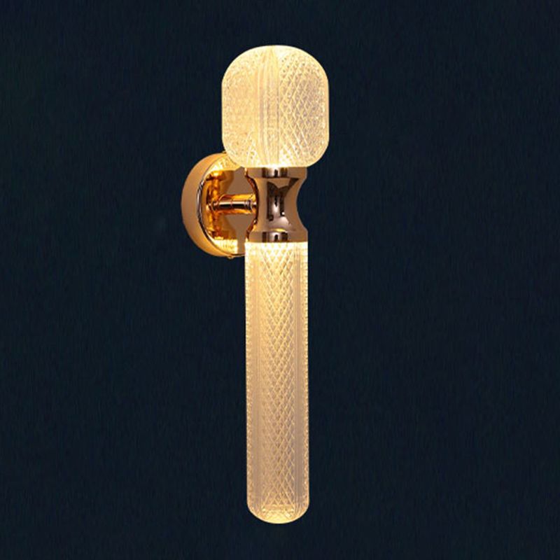 Post Modern 2 - Light Torch Wall Light Metal and Acrylic Wall Light in Gold and Clear