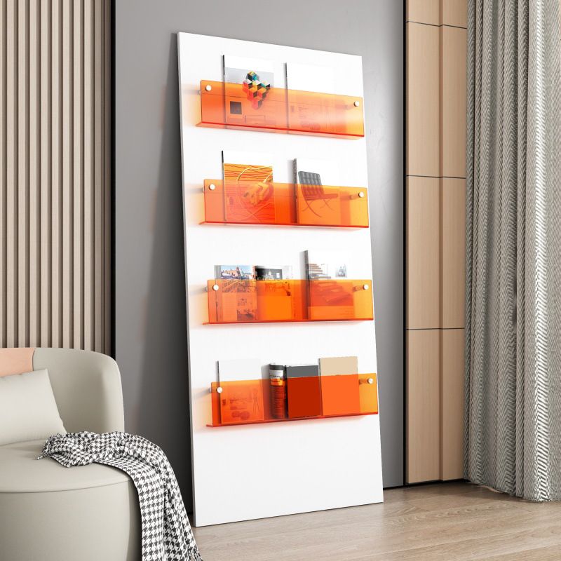Modern Closed Back Bookshelf Acrylic Bookcase for Study Room with Shelves