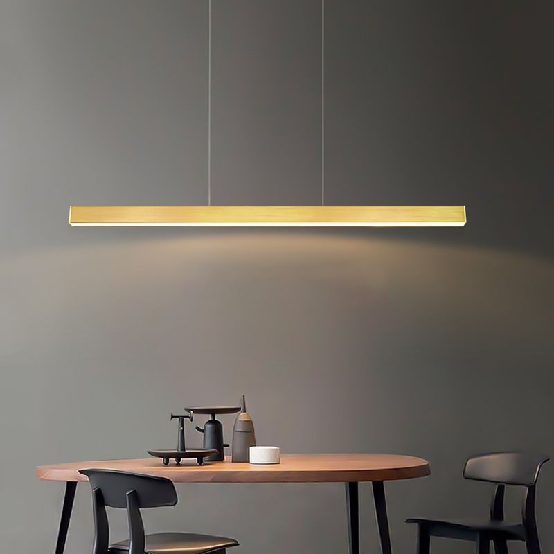Modern Copper Island Lighting Fixtures Linear 1-Light Restaurant LED Suspension Light