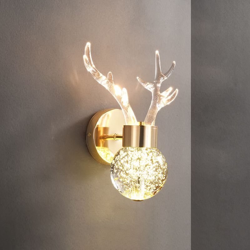 Crystal Unique Wall Sconce Modern 3 Lights Wall Mount Light Fixture in Gold
