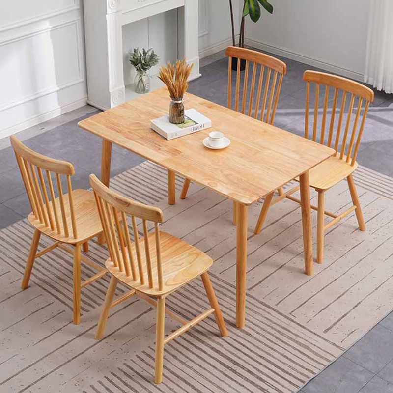 Contemporary Solid Wood Rectangular Dining Table for Dining Room