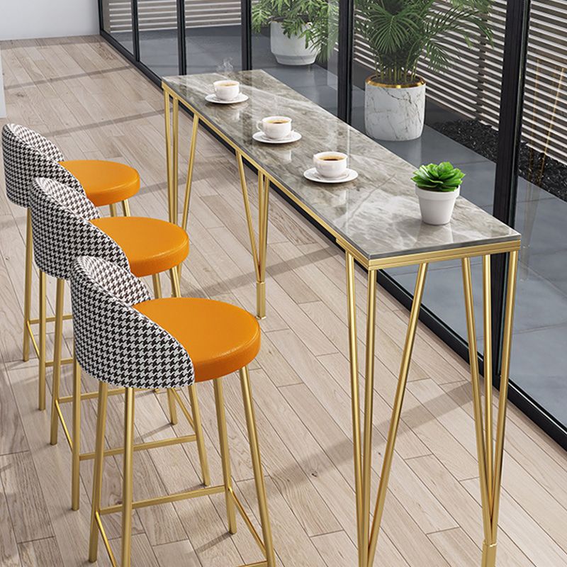 41.3-inch Marble Top Table Modern Style Bistro Pub Table with Four Legs