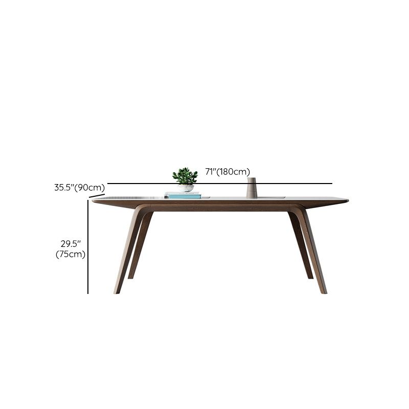 Modern Stone Rectangle Dining Table 4 Legs Table for Kitchen