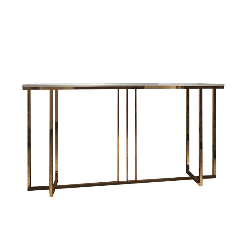Glam Marble Console Table Rectangle Console Sofa Table for Hall