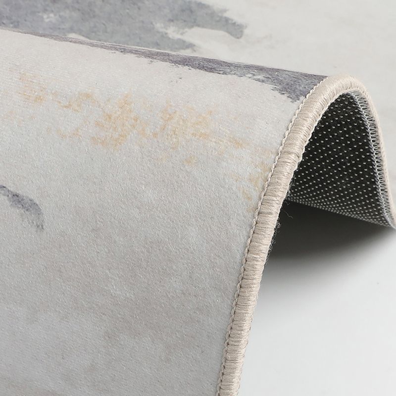 Light Gray Modern Rug Blended Graphic Rug Non-Slip Backing Rug for Home Decor
