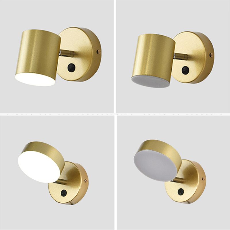 Moderne Stilzylinderwandmontage Lampe Metall 1 Lichtwandbeleuchtung Armaturen