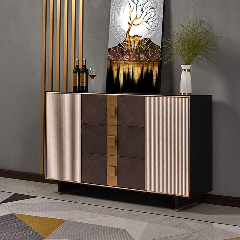 Solid Wood Sideboard Cabinet with Drawers Modern Dining Server