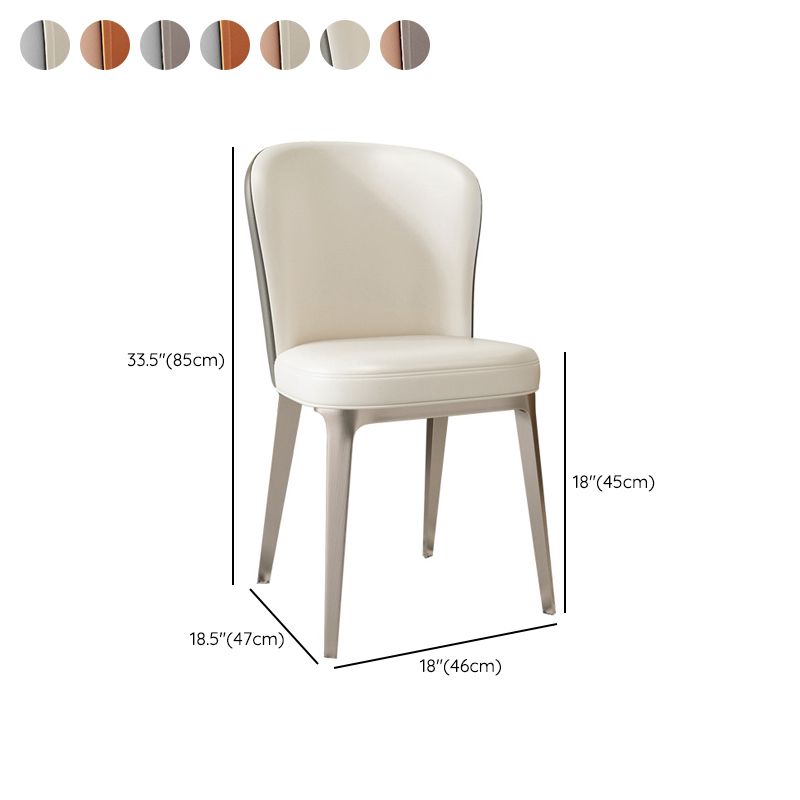 Glam Style Upholstered Parsons Metal Legs Home Dining Side Chair