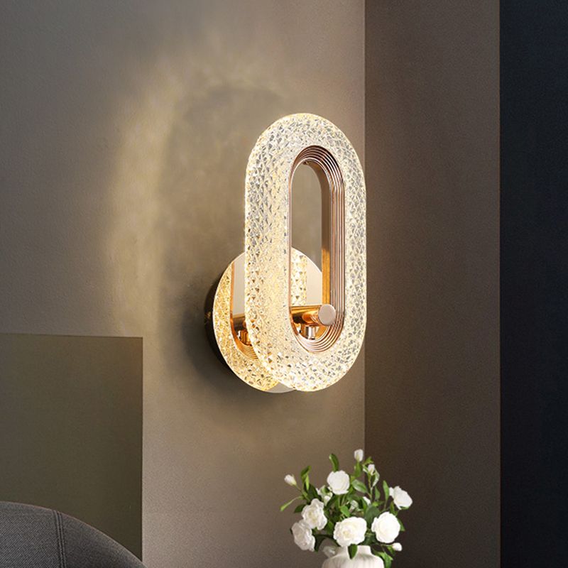Modern Armed Sconce Light Faceted Crystal 1 Light Wall Lamp for in Clear