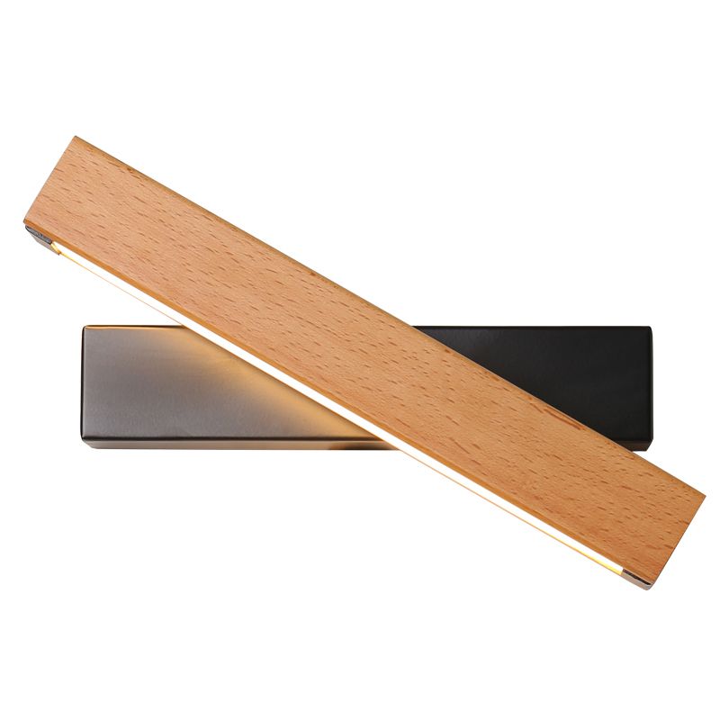 Luz de pared de madera de forma cuadrada estilo moderno 1 luz de montaje de pared ligera