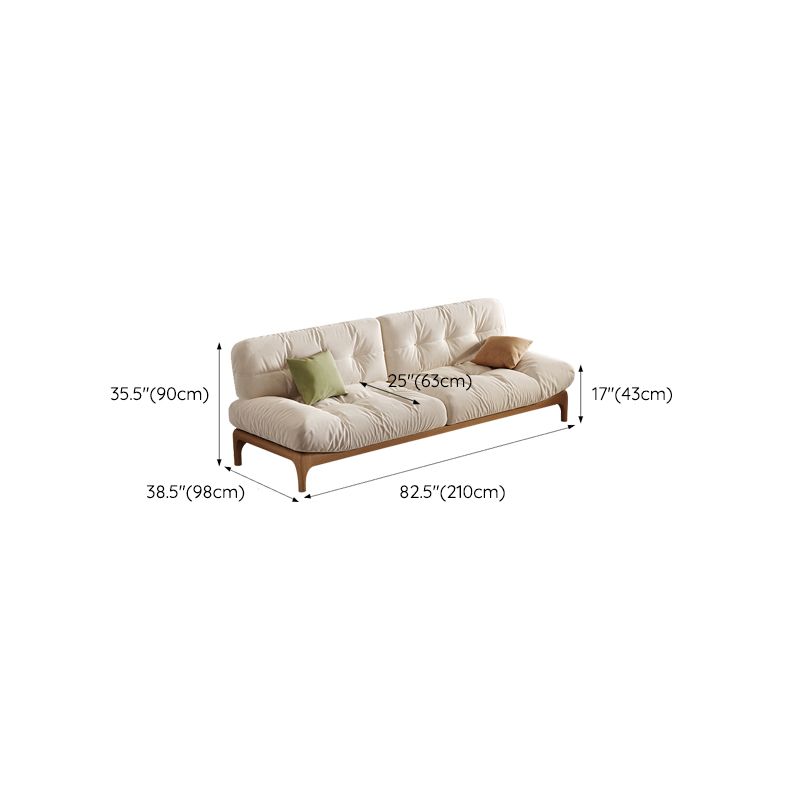 Tropical White Tufted Armless Living Room Faux Leather Seating