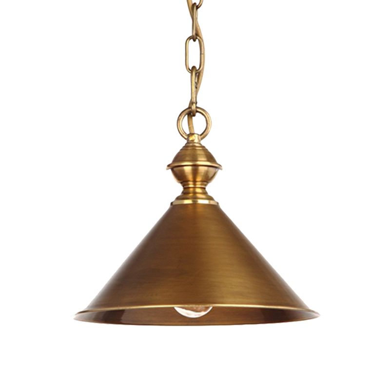 Metallic Messing/Gold Finish Anhänger Leuchte konisch