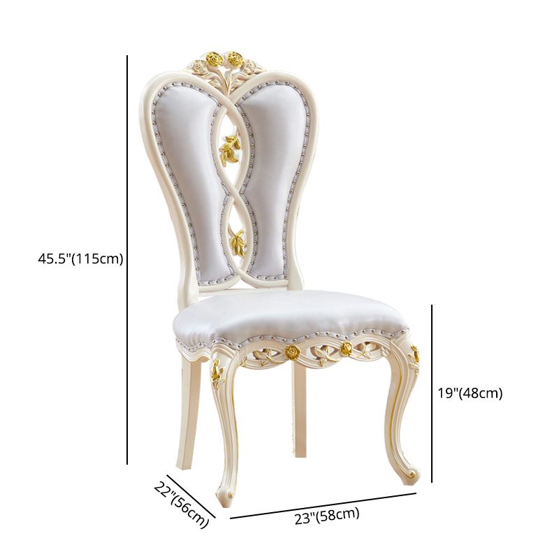 Victorian Style Solid Wood Dining Room Chair Armless Open Back Dining Side Chair for Home Use