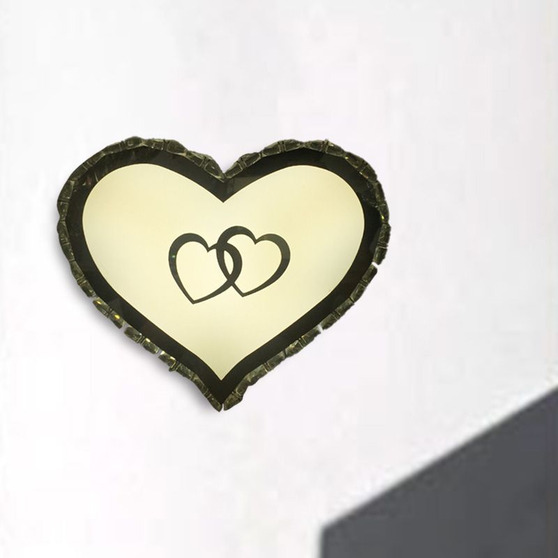 LED Bedroom Wall Sconce Lighting Simple White Wall Light Fixture with Heart-Shaped Crystal Shade in Warm/White/2 Color Light