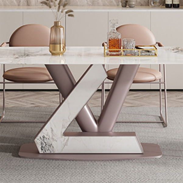 Luxury Sintered Stone Top Dining Set Rectangle 1/5/7 Pieces Dining Room Table Set